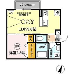 プレステージ3 1LDKの間取図画像