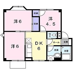 サウスコーポII 1階3DKの間取り