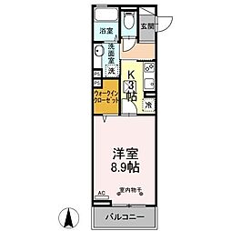 ヴィオコート　平田 1階1Kの間取り