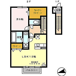 リジェール 1LDKの間取図画像