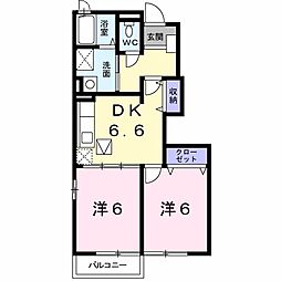 JR山陰本線 福知山駅 バス13分 『長田郵便局前』下車 徒歩6分の賃貸アパート 1階2DKの間取り