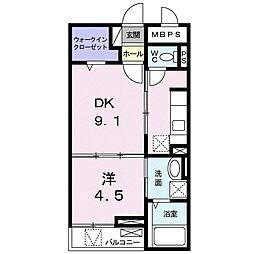 ロイヤル上足洗 1LDKの間取図画像