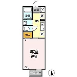 フェアリーＳ 1階1Kの間取り