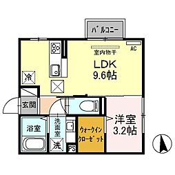 ディオ 1LDKの間取図画像