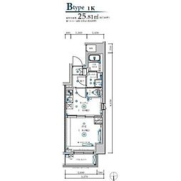 ＭＡＸＩＶ西国立 4階1Kの間取り