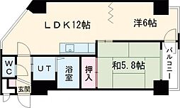 日興パレス東札幌 10階1LDKの間取り