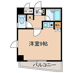 メゾンムツミ50 9階ワンルームの間取り