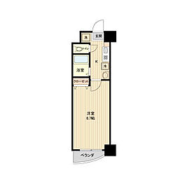 ラドゥーセル宮町 1Kの間取図画像