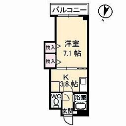 グリーンハウス 1Kの間取図画像