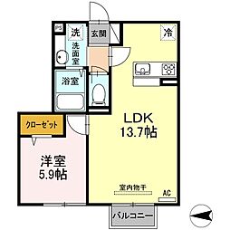 Recente浜町 1LDKの間取図画像