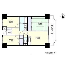 プレスト・コート弐番館 3DKの間取図画像