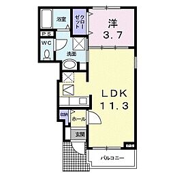 ノンノン 1LDKの間取図画像