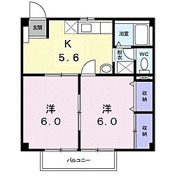 ニューシティ平田B 2Kの間取図画像