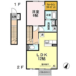 FUJIREST 1LDKの間取図画像