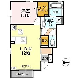 Cute金澤 1LDKの間取図画像