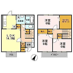 ソルジェンテ 1階3LDKの間取り