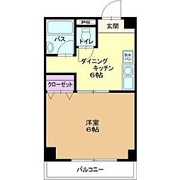 杉原ビル 5階1DKの間取り