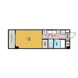 エアロスペース鶴田 2階1Kの間取り