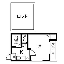 ファイブスターハイツ 1Kの間取図画像