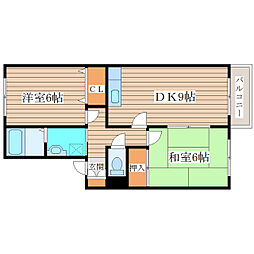 ヒルサイドテラスE 2LDKの間取図画像