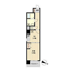 HF仙台五橋レジデンス 7階1DKの間取り