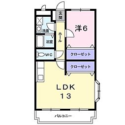 湘南第一ホーワマンション 1LDKの間取図画像