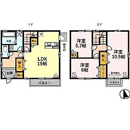 下奥井貸家 1階3LDKの間取り