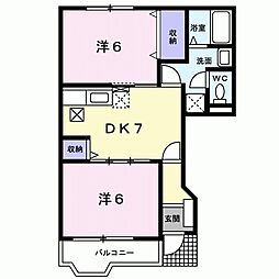 メゾンナカシマ3B 2DKの間取図画像