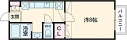 リジェール弐番館 1階1Kの間取り