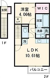 グランヴェール2 1LDKの間取図画像