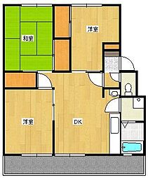 クロノス17大分八幡Ｂ棟 2階3LDKの間取り