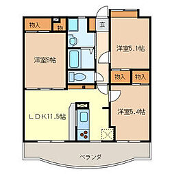 ミルフィーユふじみ野弐番館 203 2階3LDKの間取り