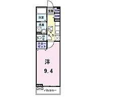 オウボッカ 1階1Kの間取り