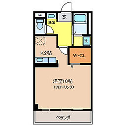 ファーストフィールド ワンルームの間取図画像