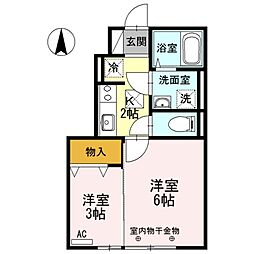 フォルトゥーナ 2Kの間取図画像