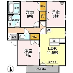 ウィルコートF 3LDKの間取図画像