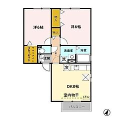 コンフォール2 2DKの間取図画像