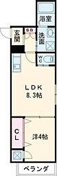 e-house羽曳野 1LDKの間取図画像