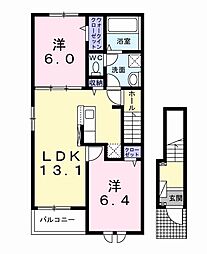 ジョイブライトA 2LDKの間取図画像