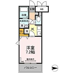 アスコット鉄砲町 5階1Kの間取り