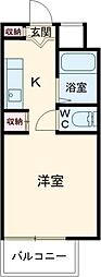サザレビル 3階ワンルームの間取り