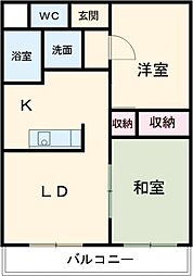エスポワール 4階2LDKの間取り