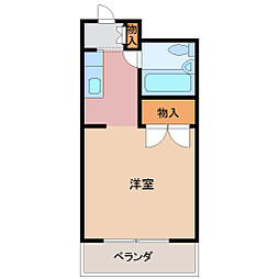 第2ビューハイツ兄山 1Kの間取図画像