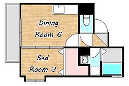 フィオーレ武 8階1DKの間取り
