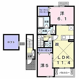 ベラ・ルーチェA 2LDKの間取図画像