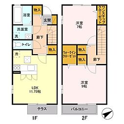 メゾンラフィーネ 2LDKの間取図画像