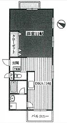 ローズガーデン3 1DKの間取図画像