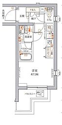 クレヴィスタ品川西大井 ワンルームの間取図画像