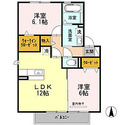 ライフステージIII 2階2LDKの間取り