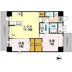 アヤコート 2LDKの間取図画像